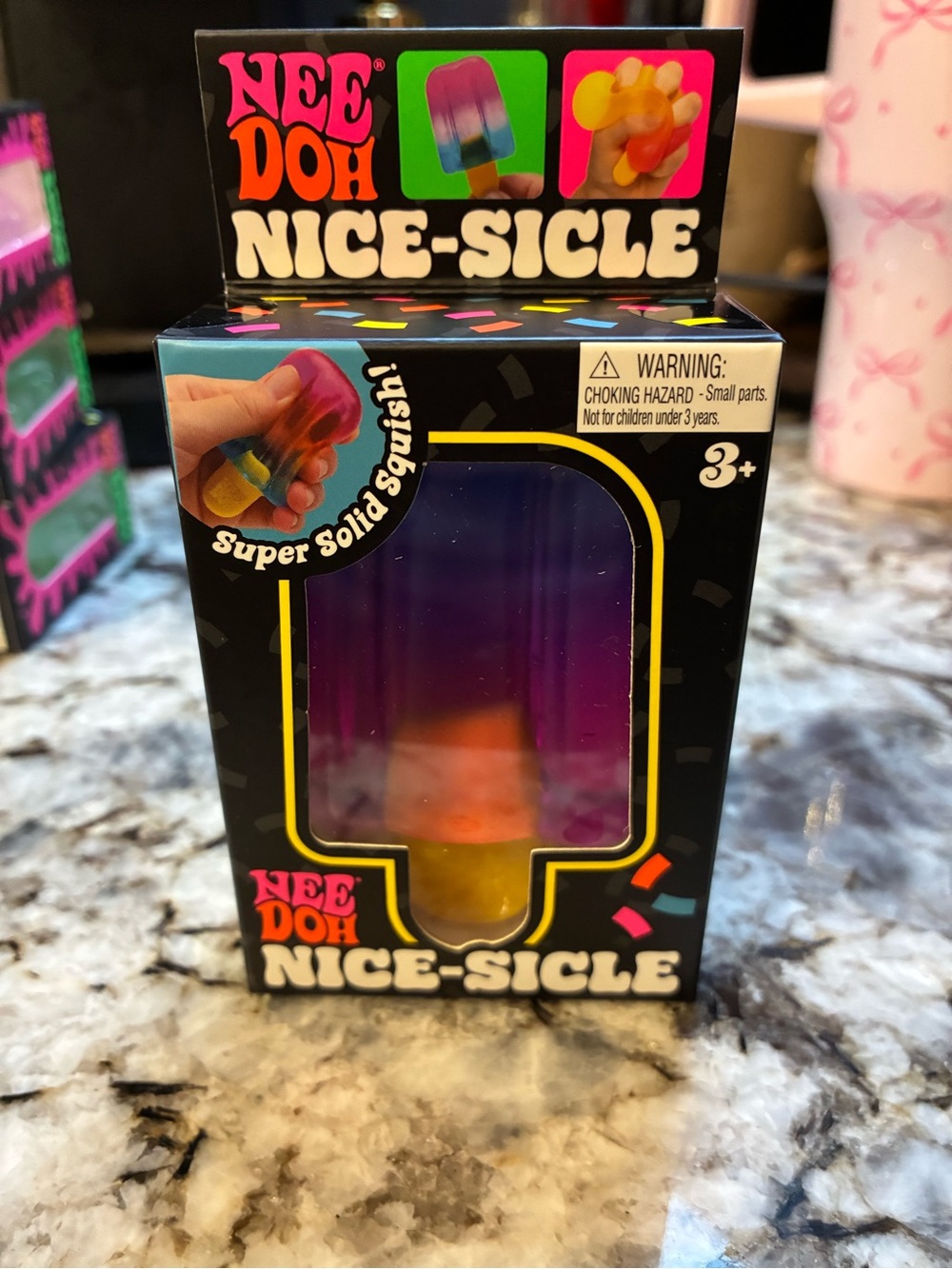 NeeDoh Nice-Sicle Multicolor Squishy Toy - Purple, Pink, Orange, Yellow